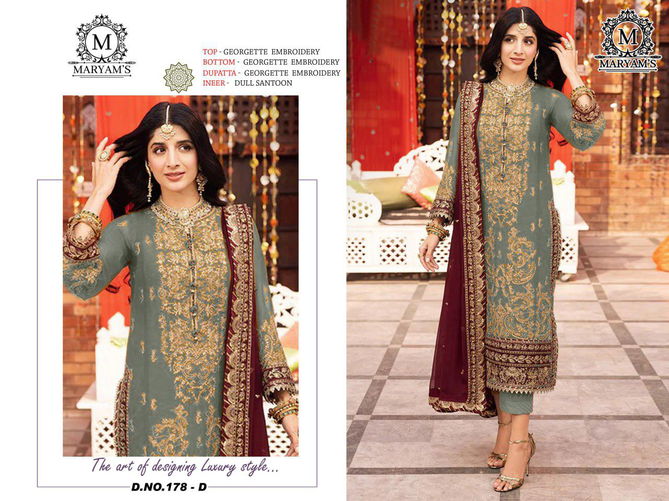 Maryams 179 Embroidery Sequence Georgette Pakistani Suits Exporters In India
